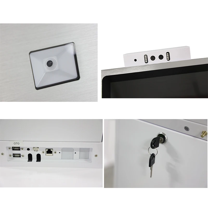 Напольный 15,6-дюймовый интегрированный киоск самообслуживания с программным обеспечением POE Android Киоск для оплаты с камерой сканера QR-кода