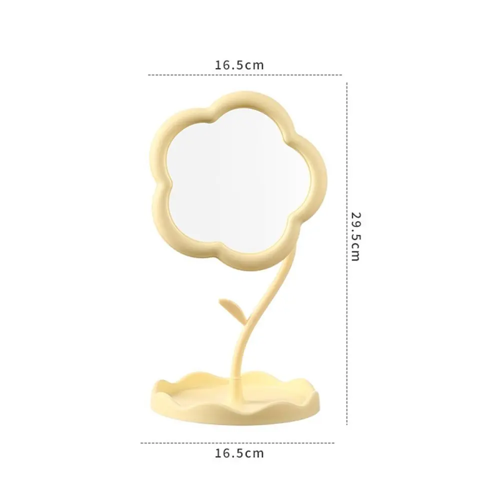 Cute Sunflower Shaped Dressing Mirror Classic Detachable Desktop Makeup Mirror High-definition Single Side Table Mirror