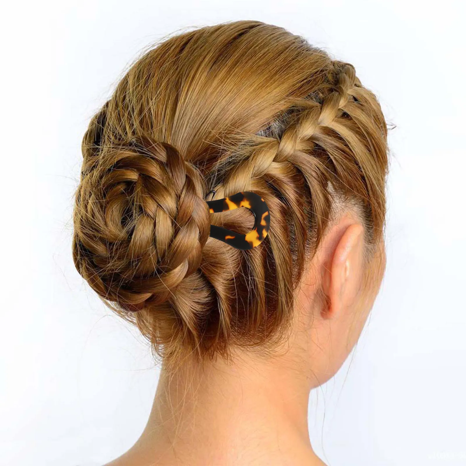 

2 шт. французские волнистые U-образные заколки для волос из ацетата, декоративные шпильки для пучка, стильные аксессуары для элегантных повседневных причесок