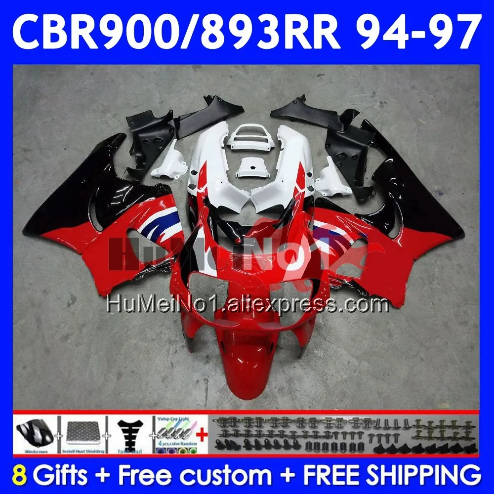 Body For HONDA CBR 893RR CBR 893 CBR900 CBR893 RR 55No.17 CBR900RR CBR893RR 94 95 96 Stock red 97 1994 1995 1996 1997 Fairing