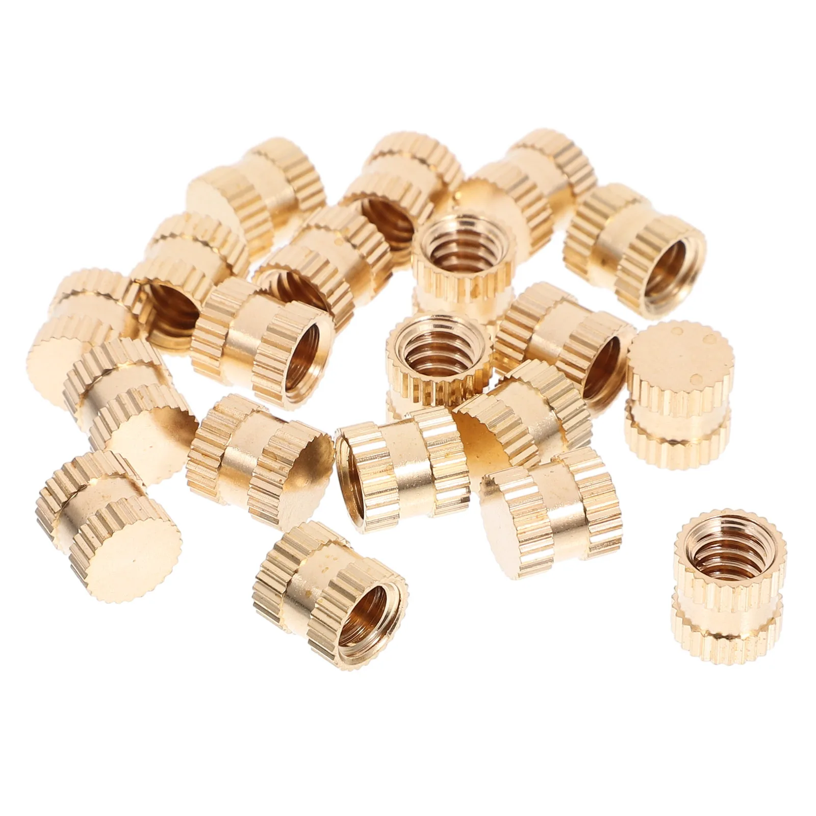 

20 Pcs Thread Nut Female Threaded Insert Brass Nuts Inserts Heat Knurled Replace