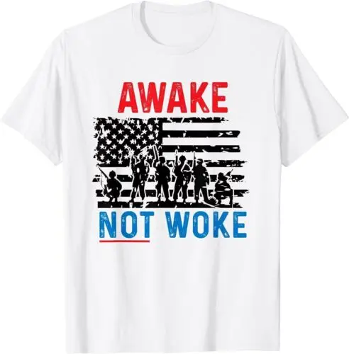 

Awake Not Woke Patriotic US Flag Free Speech Anti Censorship T-Shirt