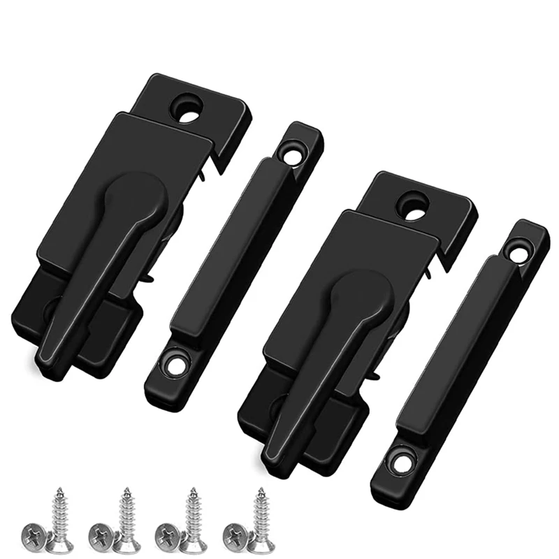 หน้าต่างบานเลื่อนล็อคสีขาว 2 Pack Cam Sash ล็อคสําหรับ Double Hung Window Latch ล็อคความปลอดภัยไวนิล Window Sash