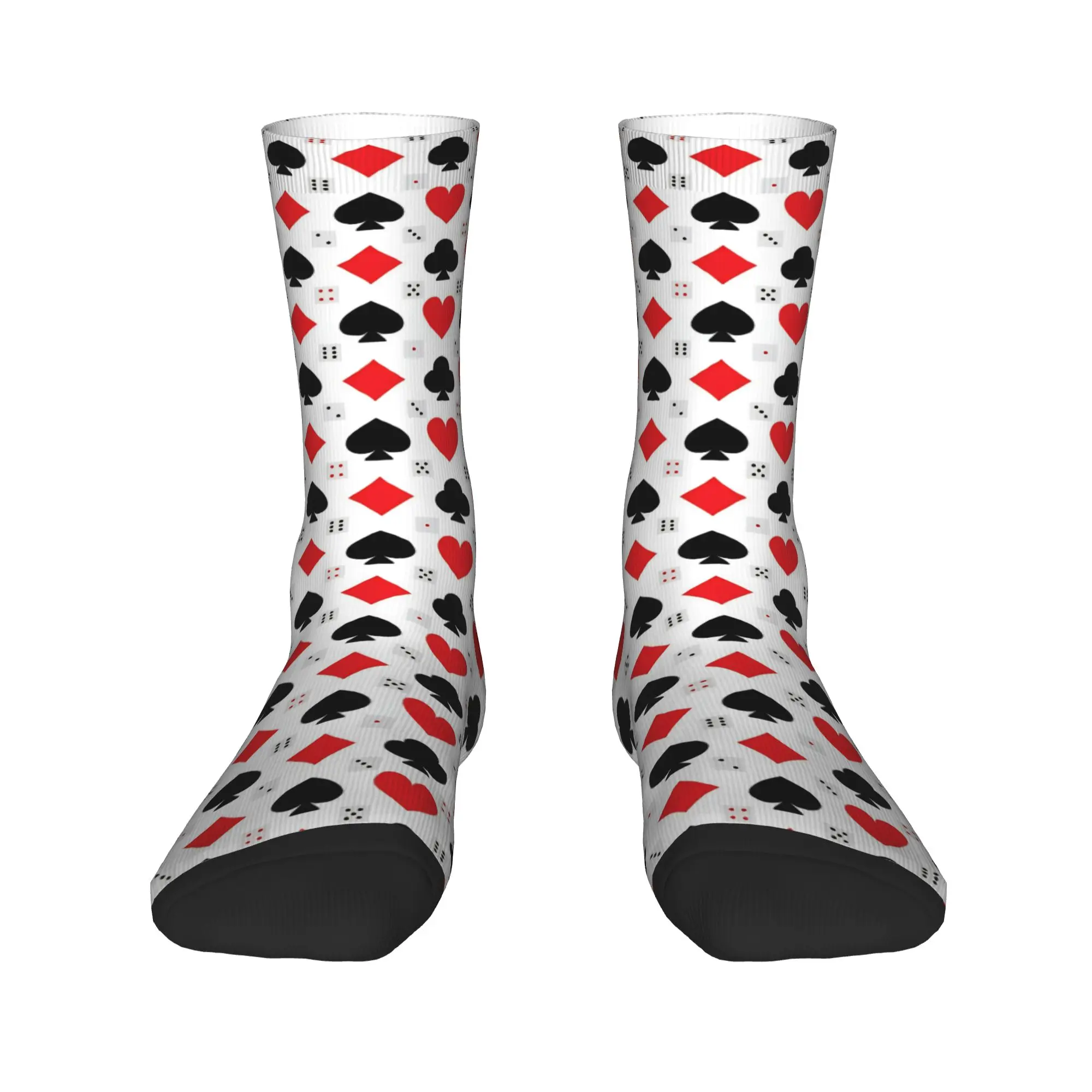 Poker Cards Heart Socks Autumn  Stockings Novelty Men Warm Soft Socks Printed Outdoor Sports Non Slip Socks