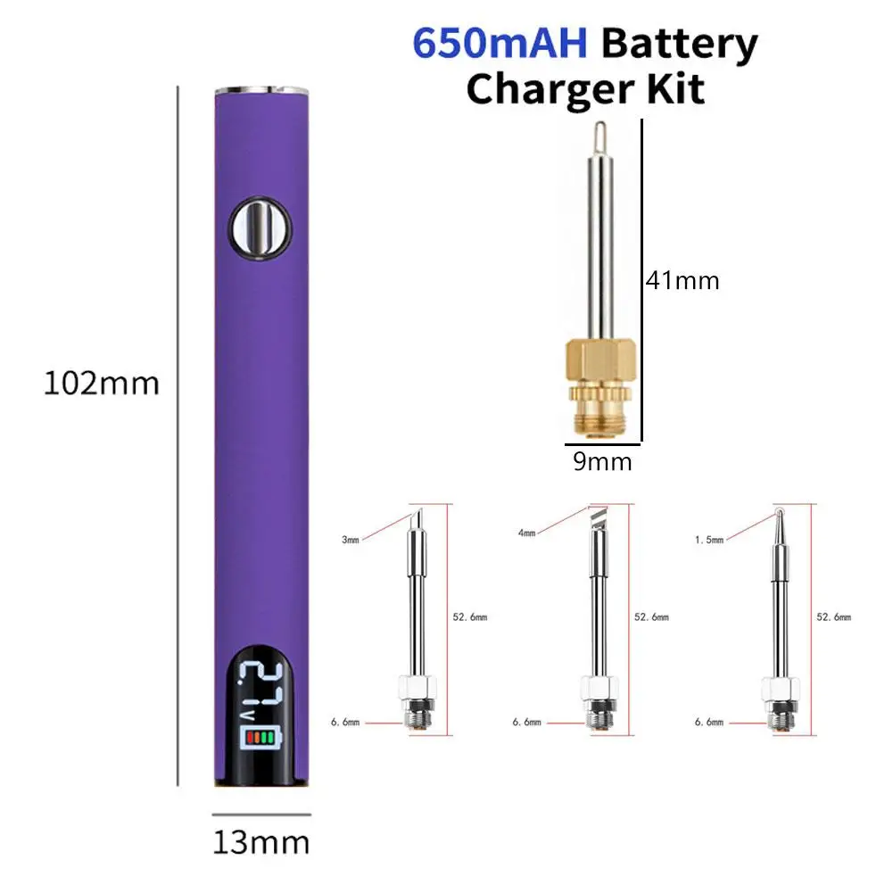 510 Thread Mini Soldering Iron Kit With Display Screen Adjustable Voltage 510 Connector Electronics Welding Tool Kit
