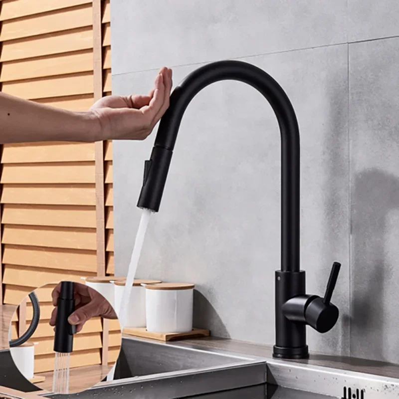 Sensor Kitchen Water Tap Sink Mixer Rotate Touch Faucet Sensor Water Mixer Smart Touch Kitchen Faucets