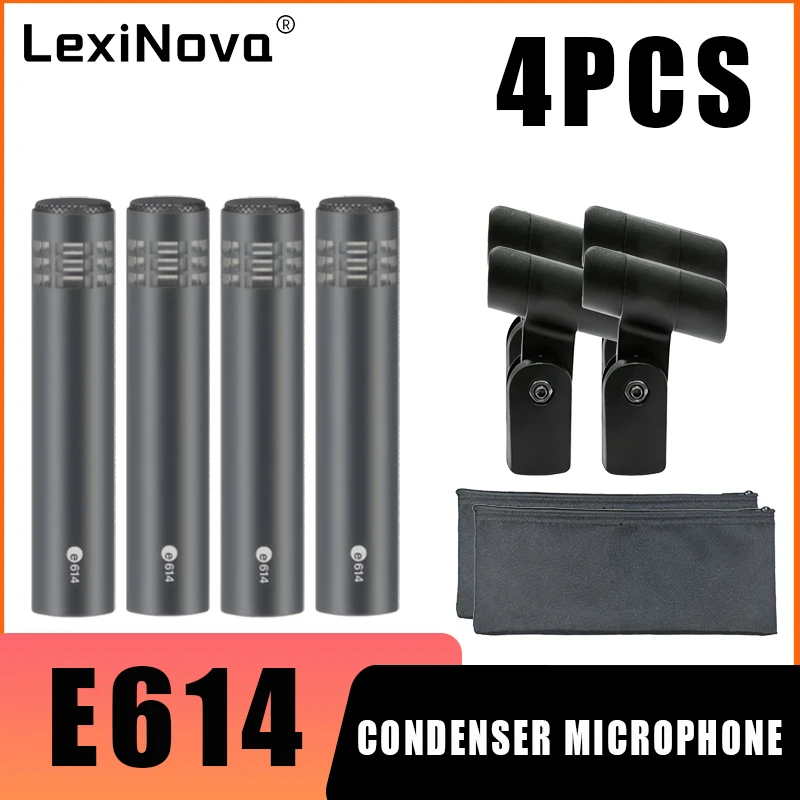 

Drum Microphone E614 Musical Instruments Mic 1/2/4pcs set Hypercardioid Professional With Clip Condenser Micphone Stage Record