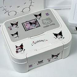 HOT MINISO kawaii High capacity multi-layer Storage Box kuromi cartoon desktop Stationery dust-proof Pen holder cute Fashion new