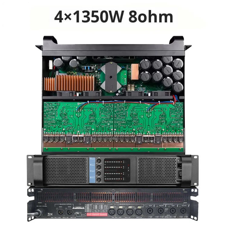 YAZOO  FP10000Q 4X1350W 4-Channel Professional Power Amplifier Class TD Technology Metal Shell XLR Connectivity for Surround