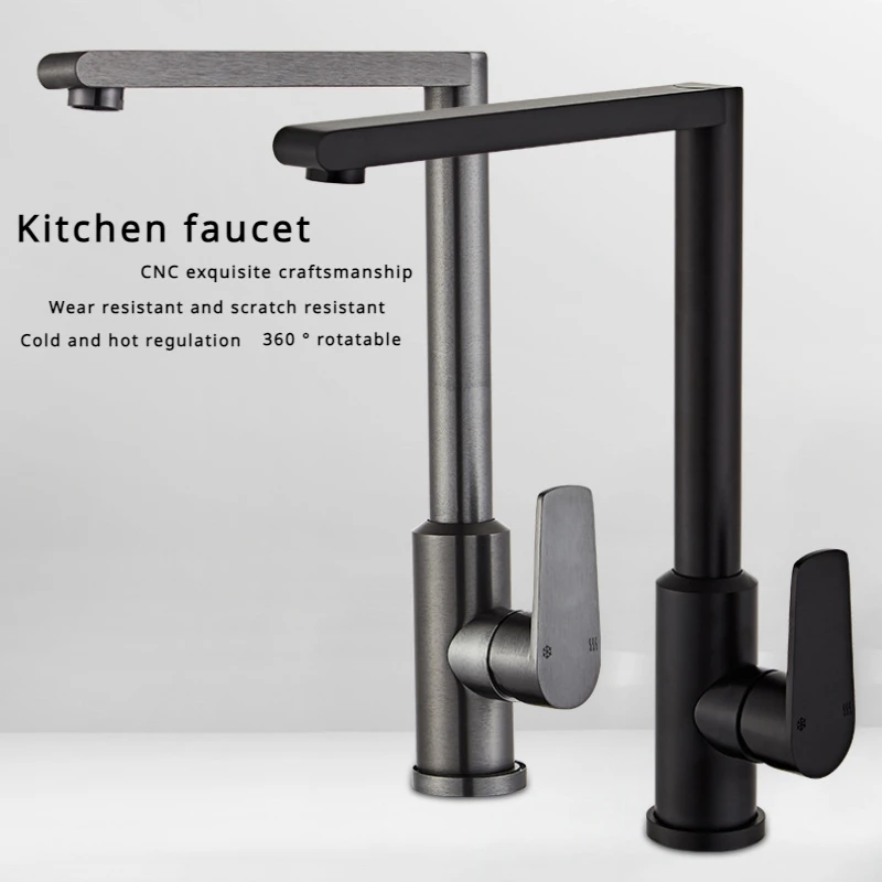 Kitchen hot and cold faucets can rotate