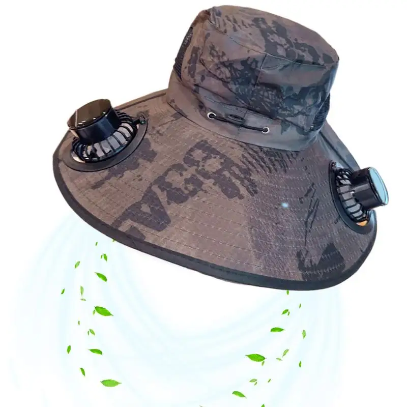 

Hat With Fans Solar Power Wide Brim USB Sun Hat With Fan Women's Caps For Fishing Golf Summer Hiking Boating Work Camping