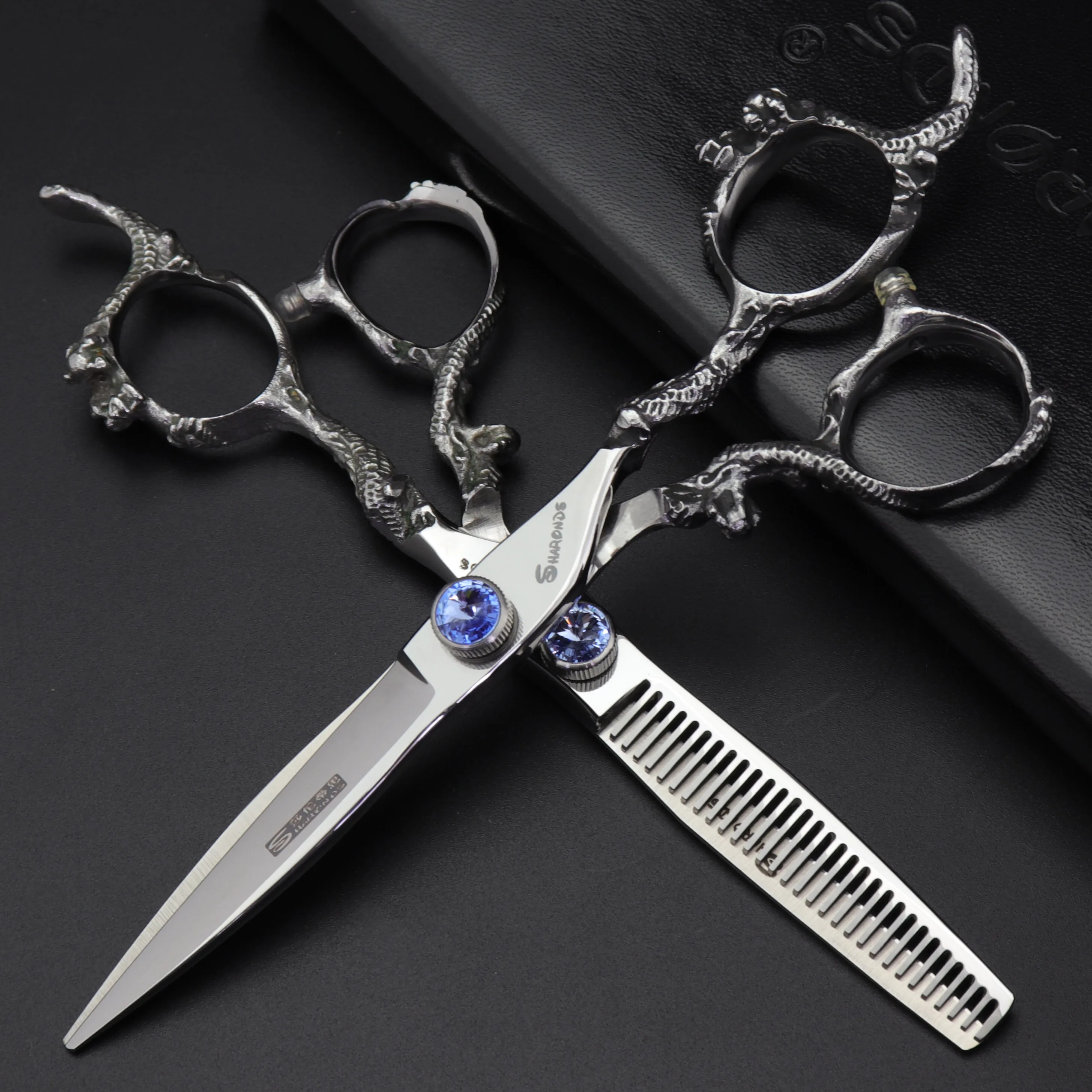 

Dragon Scissors Sharp 6 Inch Thinning Scissors Set Barbershop Scissors Professional Hairdressing Equipment Hair Cutting Tool