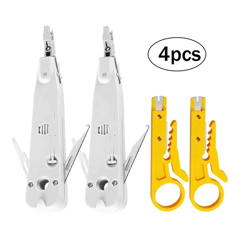 4X Punch Down Tool IDC RJ45 RJ11 Cat5e Cat6 Network Telecom Phone Cable Socket Impact Terminal Insertion Tools