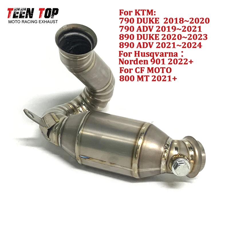 

Титановая выхлопная труба для мотокросса для Husqvarna Norden 901 2022 + труба среднего звена 790 890 Duke Escape Moto Титановая катализаторная трубка