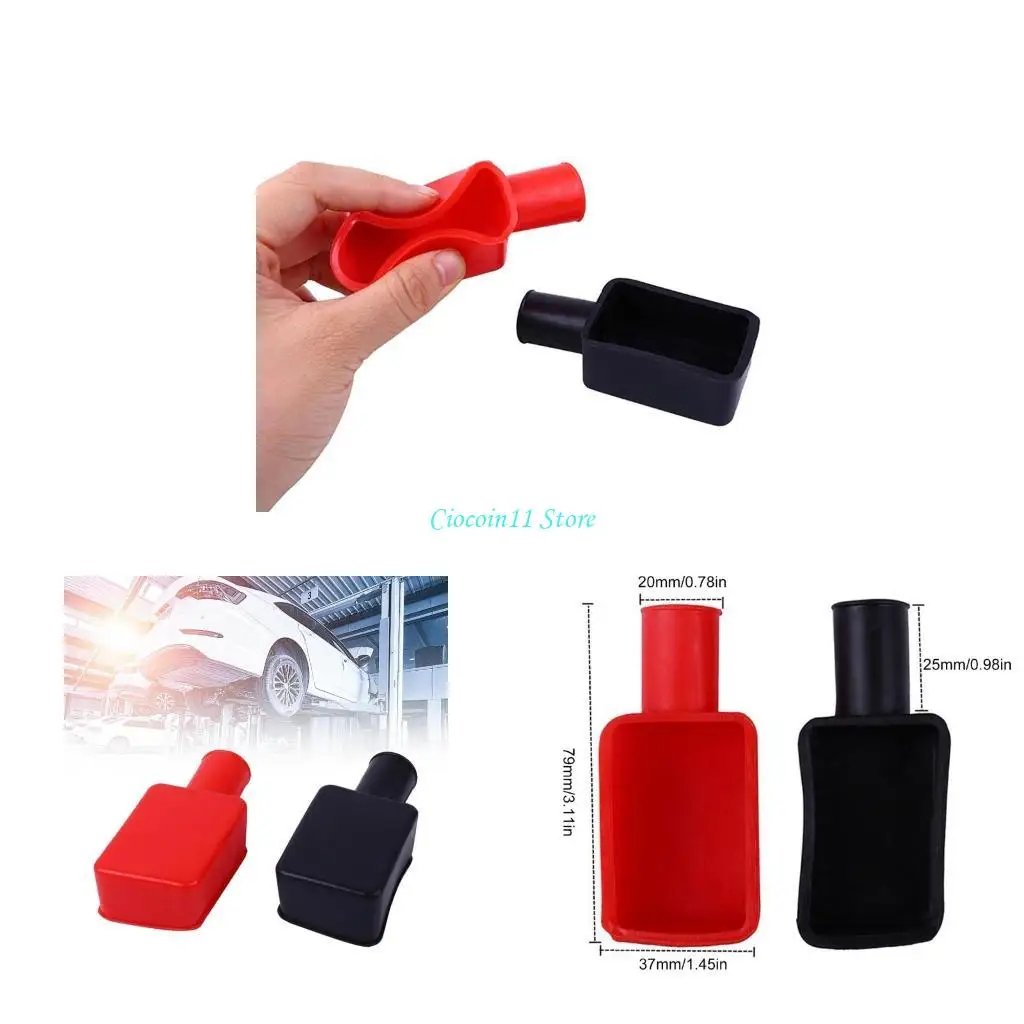 

Y1UB Car Battery Terminal Covers Positive Negative Post Caps Insulate Case