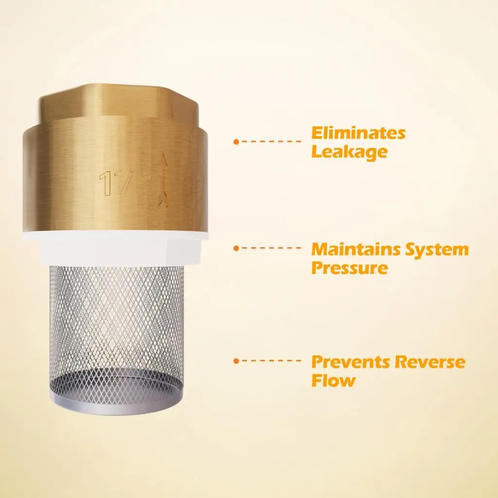 DN40 Brass Foot Valve with Strainer for Water Pump Check Valve 1.5 Inch Spring Loaded Bottom Pipe Fitting