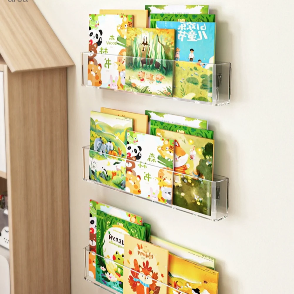 Acrylic Picture Book Display Stand Bookshelf Children\'s Wall Behind the Door Reading Magazine Storage Wall Hanging Bookshelf