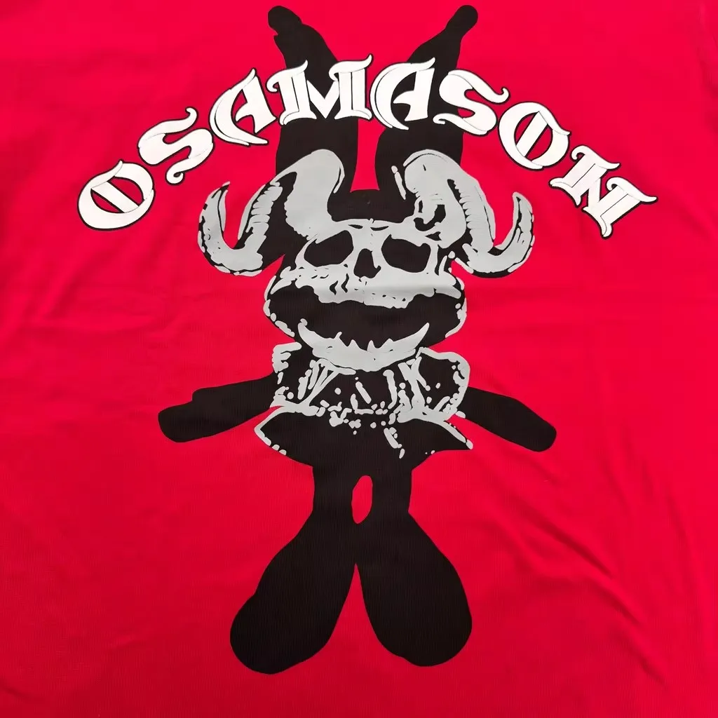 New Men Red Tour merch OSAMASON Black Texas Skull T Shirts T-Shirt Hip Hop Skateboard Street Cotton T-Shirts Tee Top Opium E158