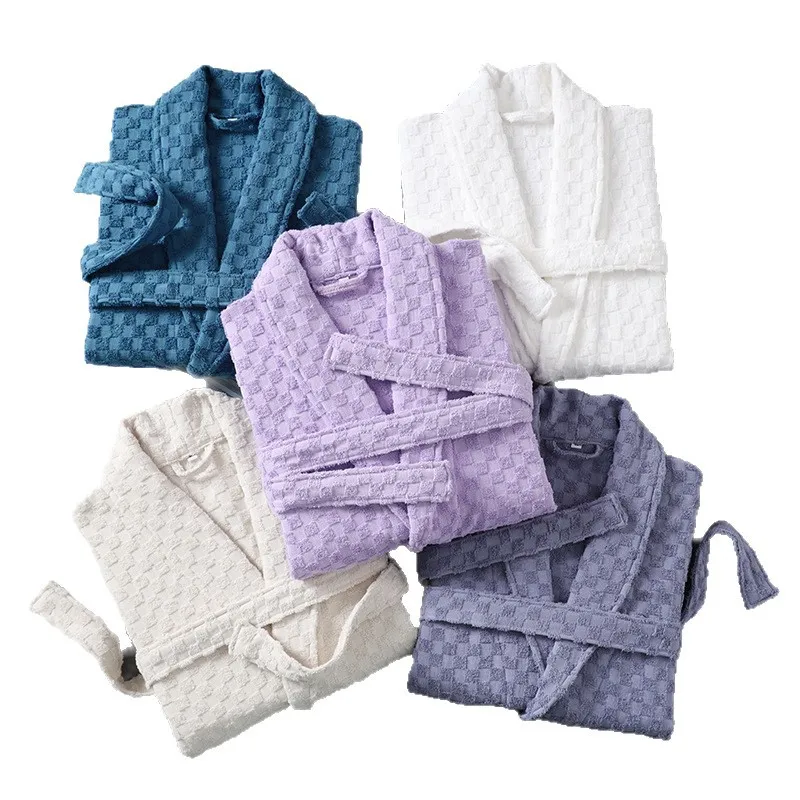 Men Women 100%Cotton Terry Bathrobe Suck Water Towel Sleepwear Spa Hotel Long Bath Robe Kimono Home Dressing Gown Lovers pyjamas