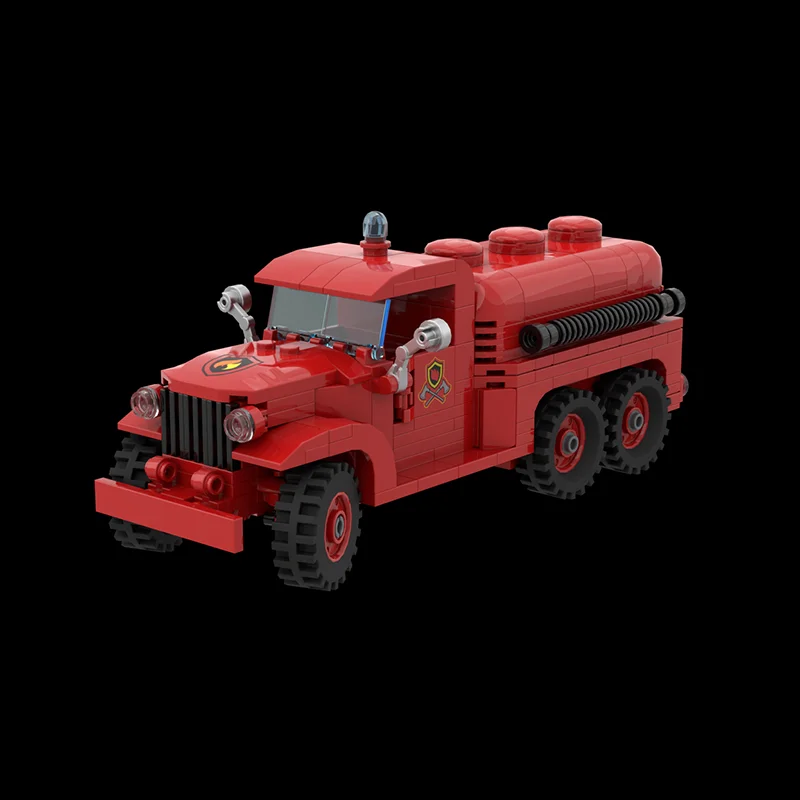 نموذج مكافحة الحرائق Moc قوالب بناء نموذج شاحنة مطافئ كلاسيكي تكنولوجيا وحدات كتلة هدية لعبة عيد الميلاد لتقوم بها بنفسك مجموعة الجمعية