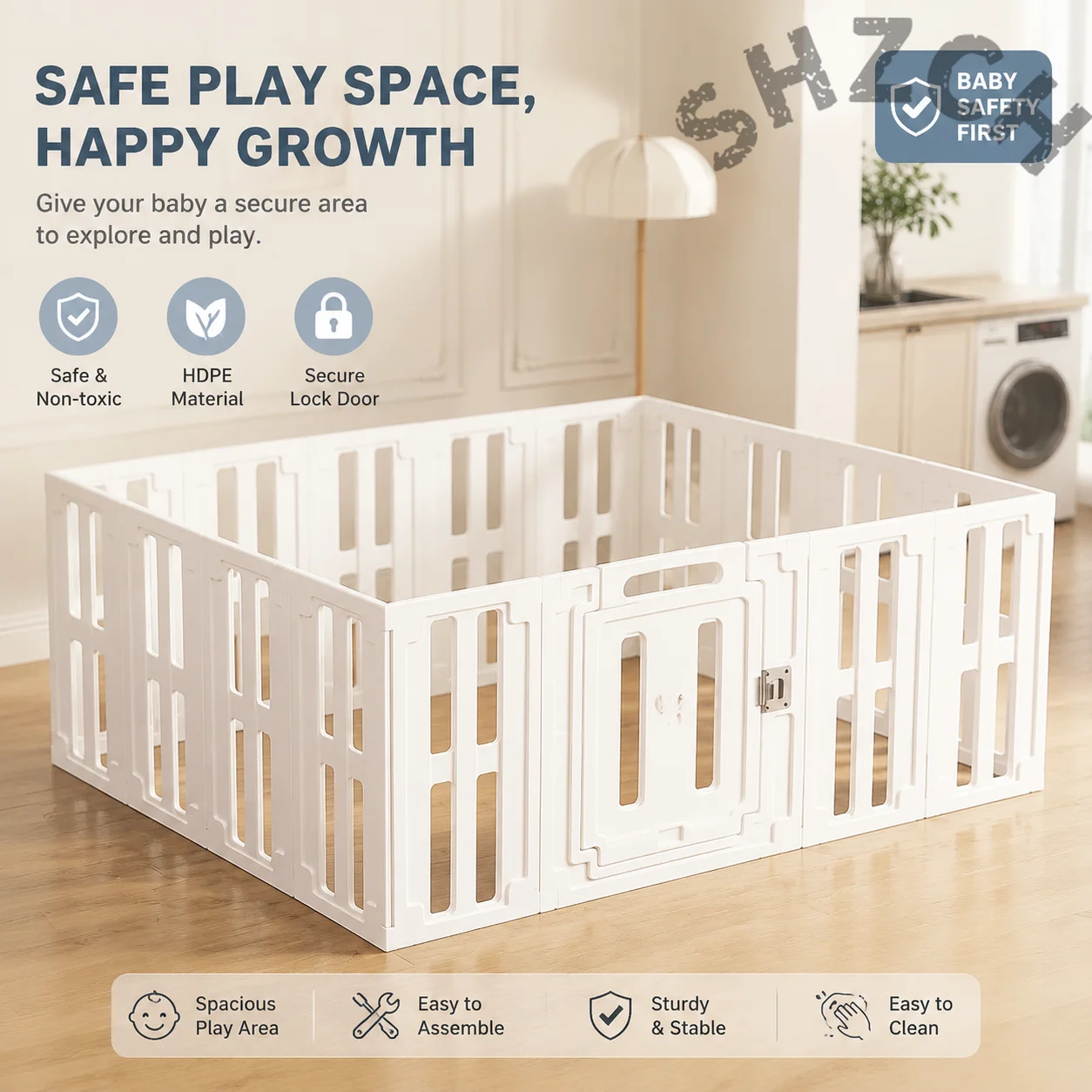 Upgraded Large Space Dog Playpen Indoor Pet Fence Training Cage Kennel House for Small Dogs