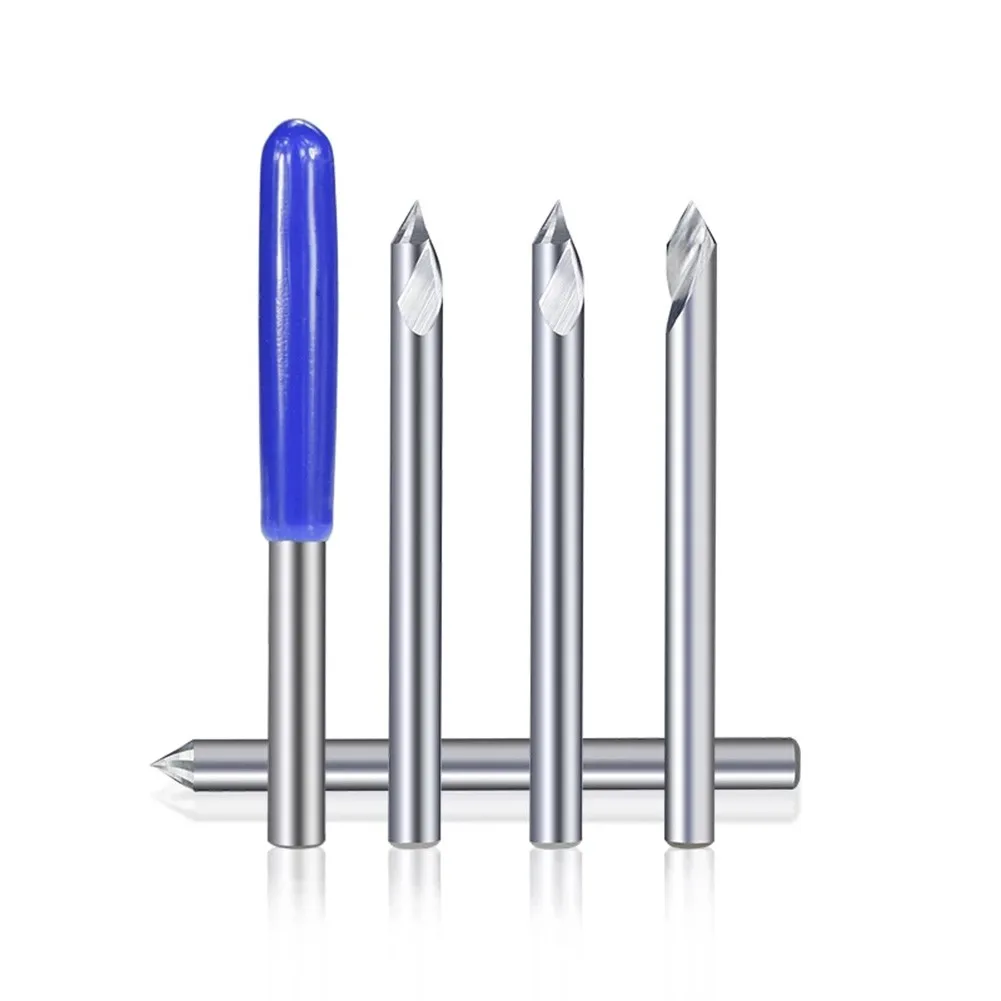 Bright Anti-bending Hardness Smooth Bit Engraving 0.1/0.2/0.3mm Tip No Burrs Wear-resistance 20/30/45/60 Degrees