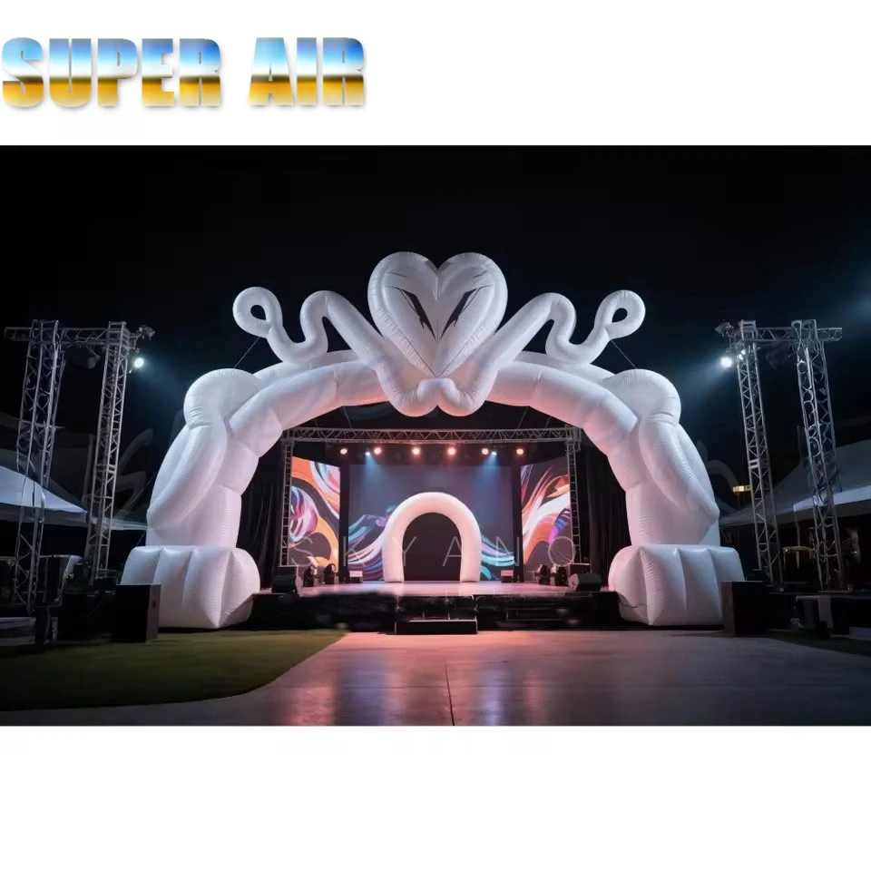 Large Inflatable Spiral Star Stage Tent, Psychedelic Colorful Inflatable Stage Cover for Music Festival, Live Show, Carnival