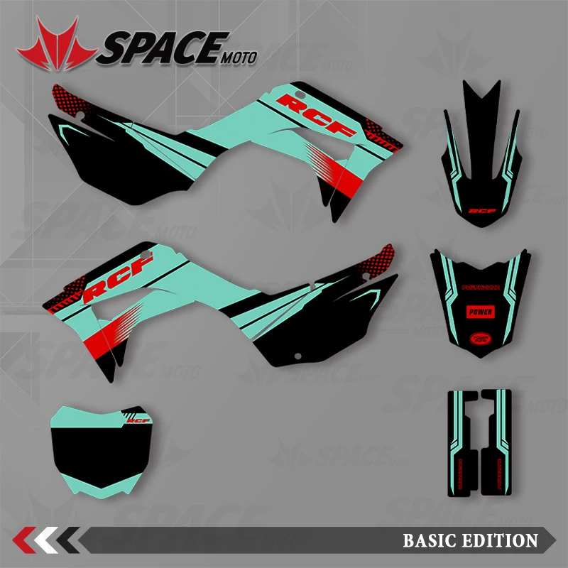 

SPACE Motorcycle Graphics Background Decals Stickers Kit Number Name Customize For Honda 19-21CRF110F