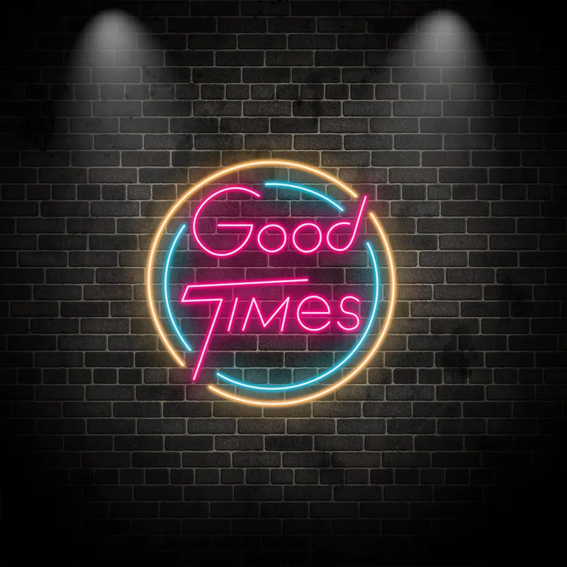 Toysign Good Times Neon LED Wall Sign – Retro Aesthetic Decor for Parties, Living Spaces and Lounges, Bringing a Positive Vibe