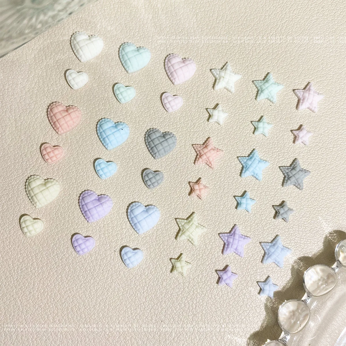 10pcs เรซิ่น Love Heart อุปกรณ์เสริมเล็บ Charms เครื่องประดับผสมสีขนาด Love Star Rhinestones สําหรับตกแต่งเล็บชิ้นส่วนใหม่