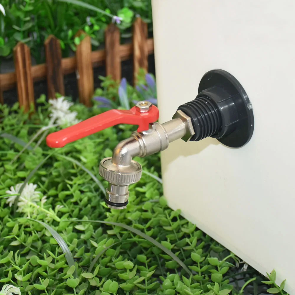 16mm Nipple IBC Tank Tap Adapter Thread Connector Valve 15mm hose Rainwater Collection Bucket Tap Garden Hose Tank Fitting