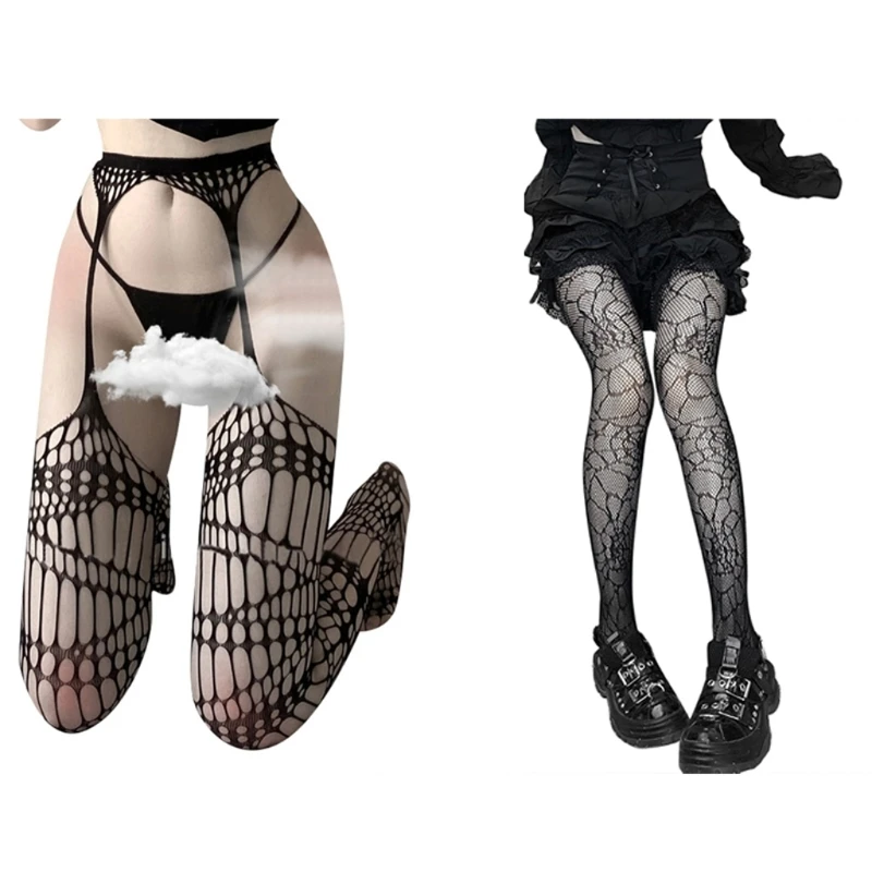 

Womens Patterned Tights Fishnet Pantyhose High Waist Stockings Ladies Thin Long Black Stockings for Skirt Dress P8DB