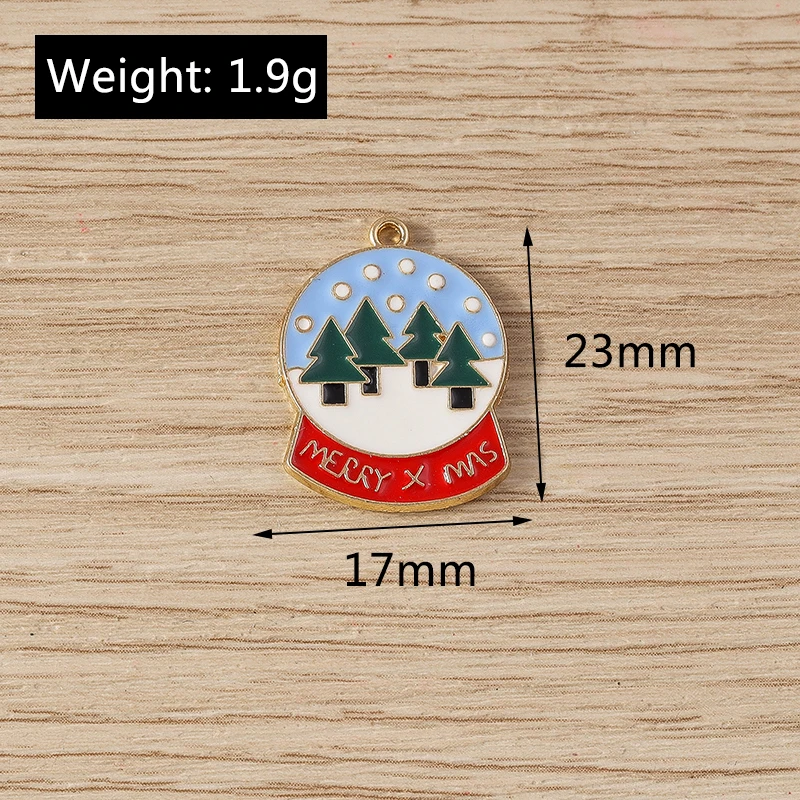 10 stücke mischen niedlichen Weihnachts zauber Emaille Schneemann Baum Socken Charms Anhänger für Schmuck machen Ohrringe Halskette DIY Handwerk liefern – Detail 2