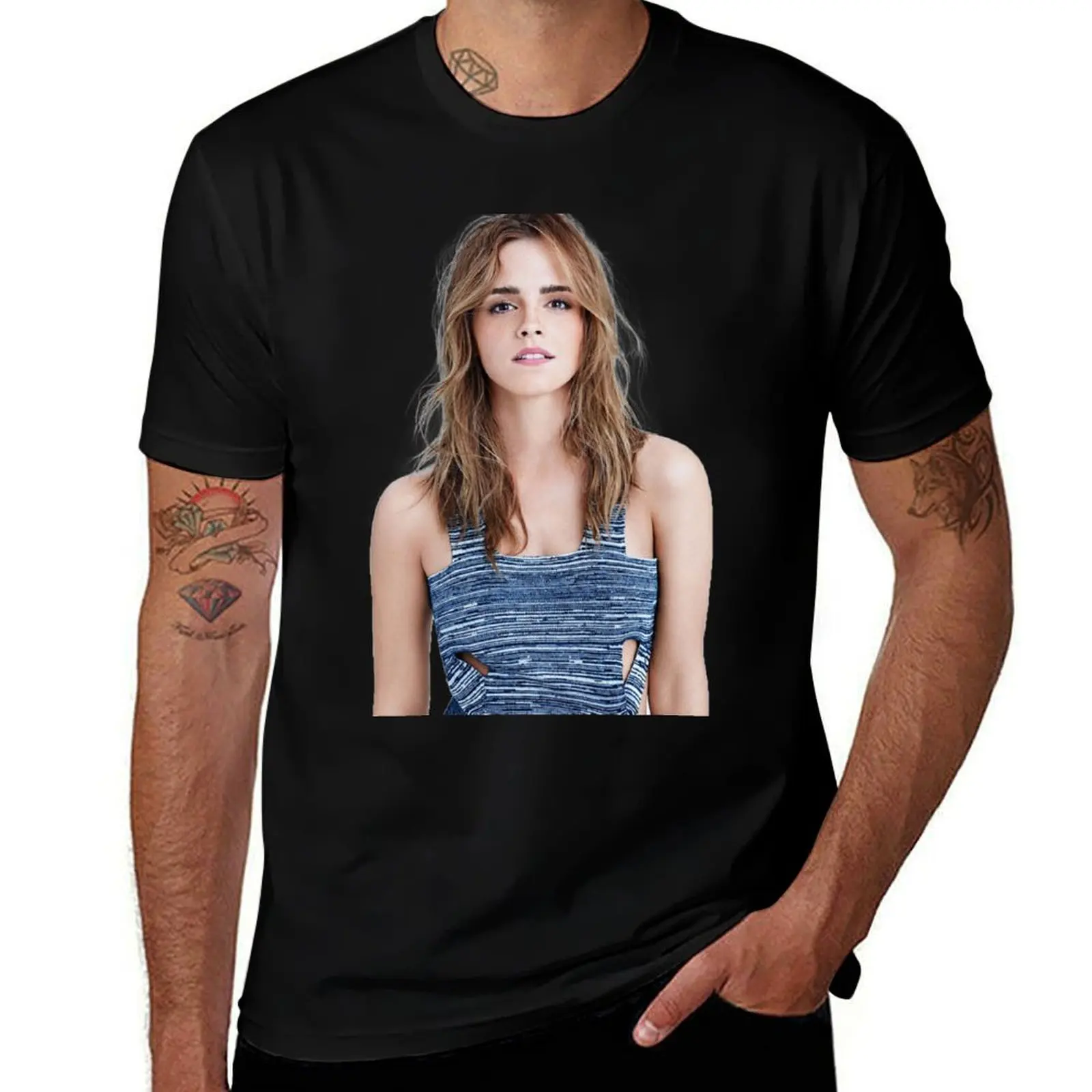Emma Watson Cool Calm Model T-Shirt Large Size Soft Cotton T-Shirt