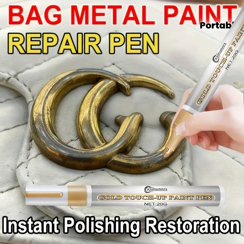 Golden Metal Repair Pen - Metal Oxidation and Paint Peeling Repair Pen, Used to Restore Surfaces Where Metal Has Peeled or Worn.