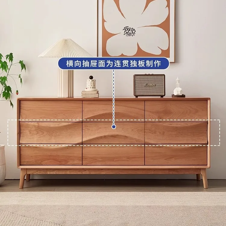 

Шкаф для хранения из массива вишневого дерева с девятью ящиками для спальни и гостиной