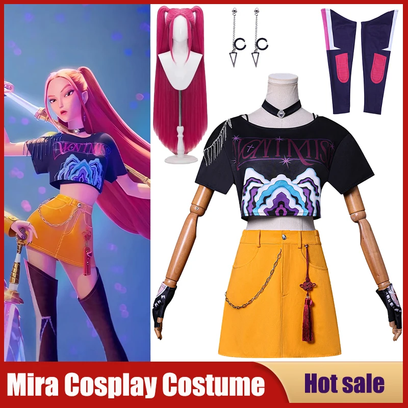 

Anime KPOP Demon Hunters Cosplay Costume Kpop Mira Hunters Role Playing Outfits Carnival Comic-con Party Women Girls Wig Uniform
