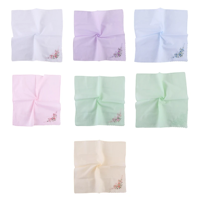 Flower Embroidery Pocket Handkerchief for Sweating for Ladies, Weddings for Fitness Enthusiasts and Adventurers