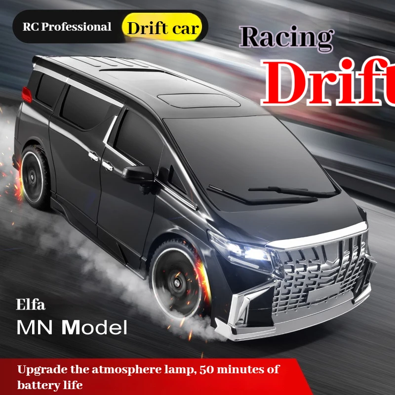 Mangniu 1:16 Mn68 Alphard Full Scale High Speed Drift Car Atmosphere Lights Electric Cr Remote Control Car Model