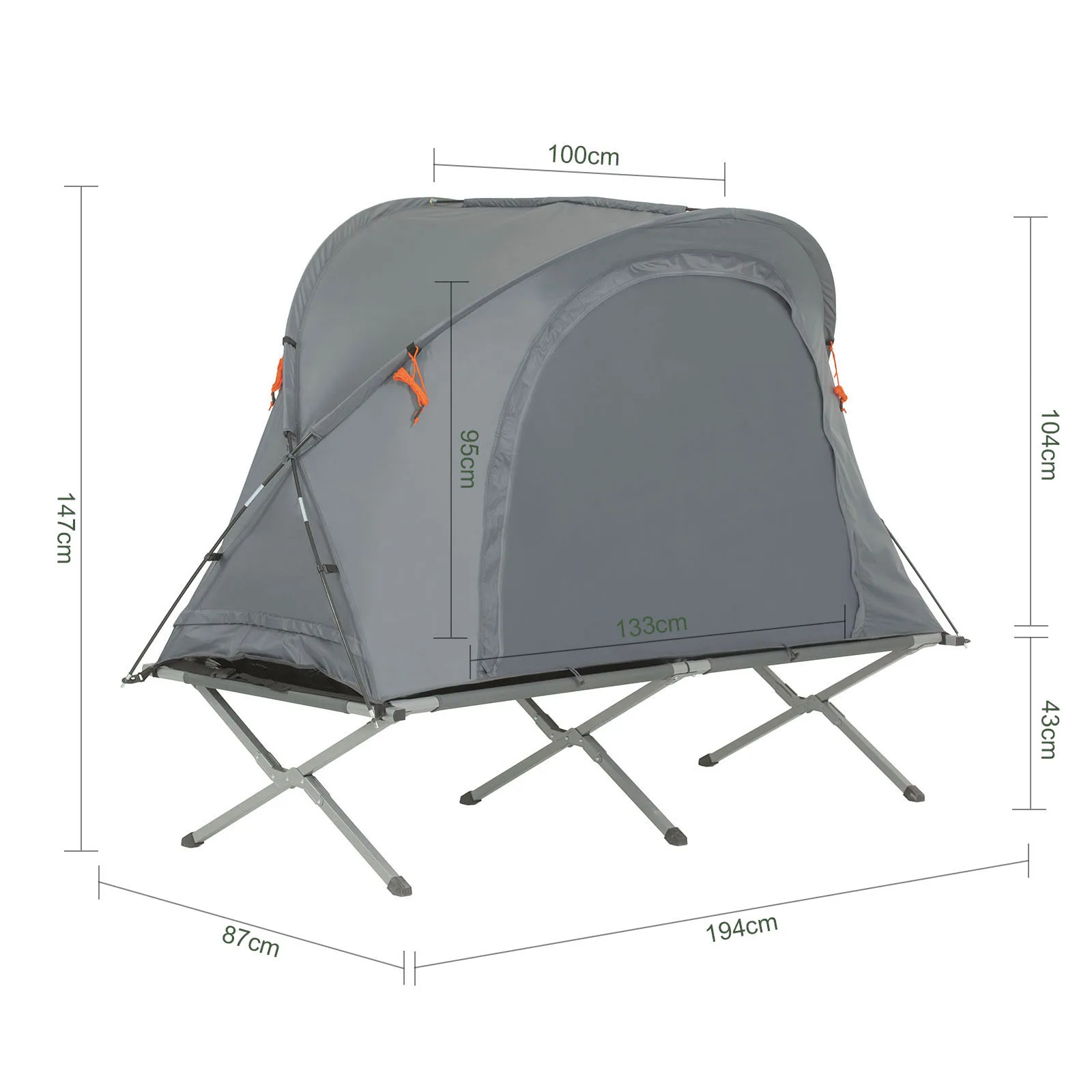 SoBuy OGS60-HG Survival-Zelt Feldbett Feldbett 4 in1 Camping Set mit Schlafsack Matratze und Zubehör Zelt 1 Person – Detail 4