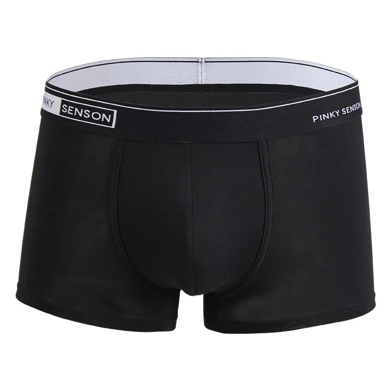 Men\'s Underwear Solid Color Lightweight and Breathable Modal Sports  Breathable Flat Corner Pants Short Boxers PS807