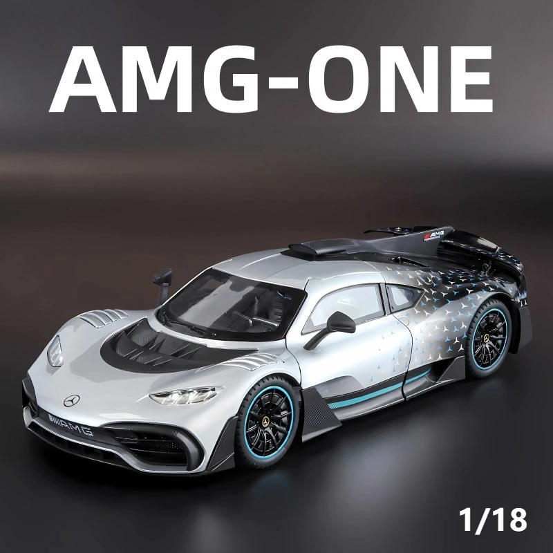 

1:18 Mercedes Benz AMG ONE из сплава, литая модель автомобиля, звук и свет, мини-украшение, коллекционные предметы, подарки на день рождения для мальчика