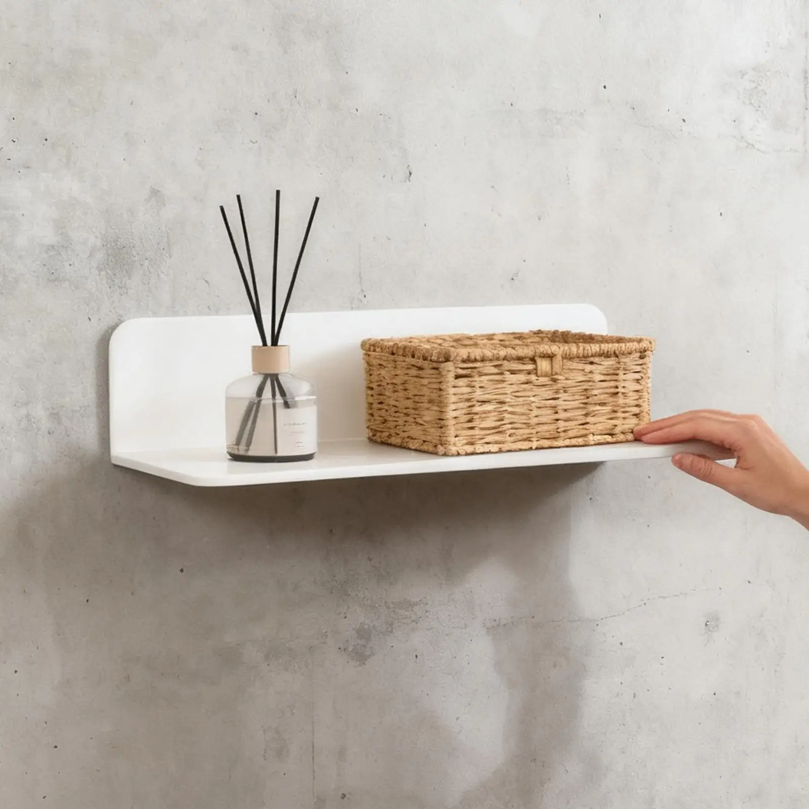 Floating Shelves For Wall 2 Pieces Metal Floating Storage Organizer 9 Inch Shelf Wall Mount For Bathroom Living Room Bedroom