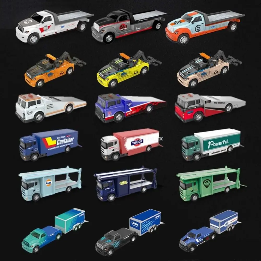 สเกล 1:64 โลหะผสมTrailerรุ่นMovable Joint Transportรถกู้ภัยวิศวกรรมยานพาหนะDiecastโลหะเลื่อน
