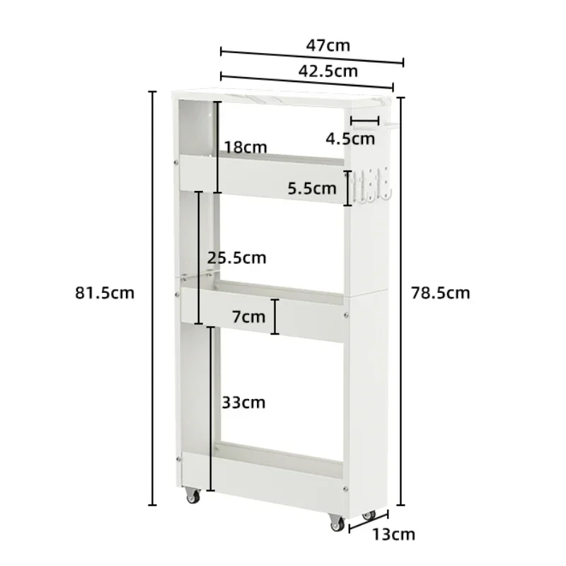 

Multi-Layer Drawing Spice Holder High Guardrail Storage Rack Kitchen Ultra-narrow Storage Cart Stable Load-Bearing Seam Cabinet