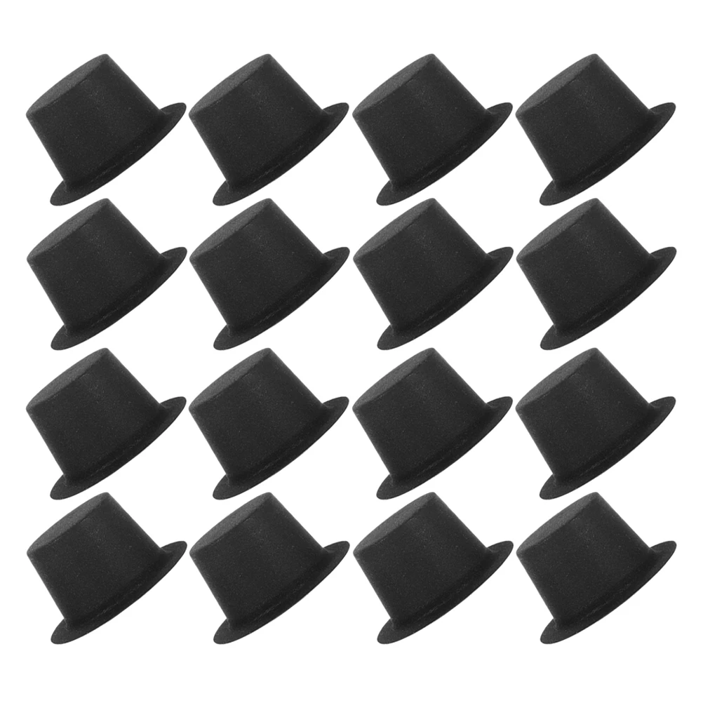 

50pcs Mini Black Hats Pvc Mini Top Hats For Crafts Creative Home Decor Christmas Party Diy Clown Hat Stage Costume Decorative