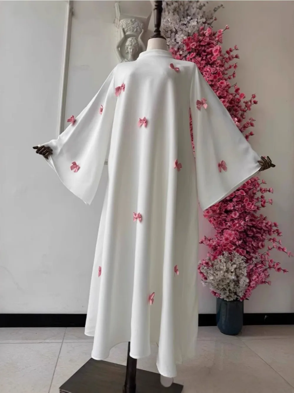 فستان نسائي للعيد بفيونكة عباية إسلامية حفلة جلابية رمضان فساتين طويلة فضفاضة فيستدوس لارغوس قفطان عربي رداء طويل المغرب الخريف #5