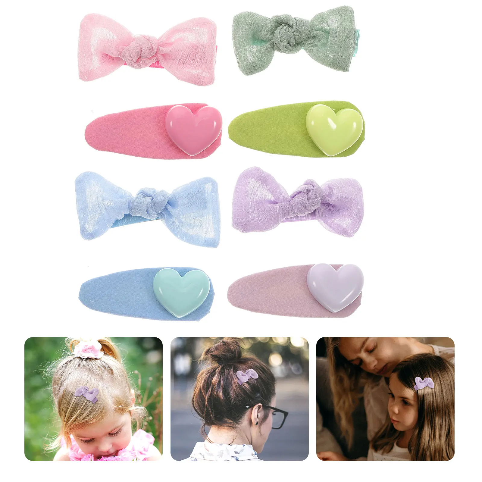 

8-шт. Аксессуары для волос для девочек. Заколки для волос ярких цветов. Аксессуары. Заколки-заколки.