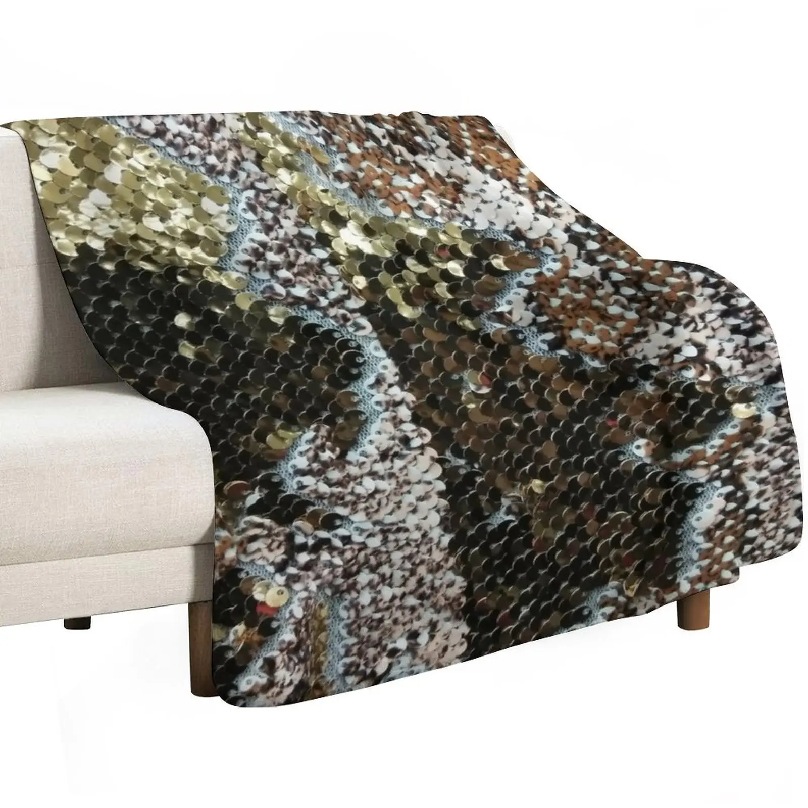 Sequins in Snake Skin Pattern Throw Blanket Polar Thins Retros Plaid on the sofa Personalized Gift Blankets