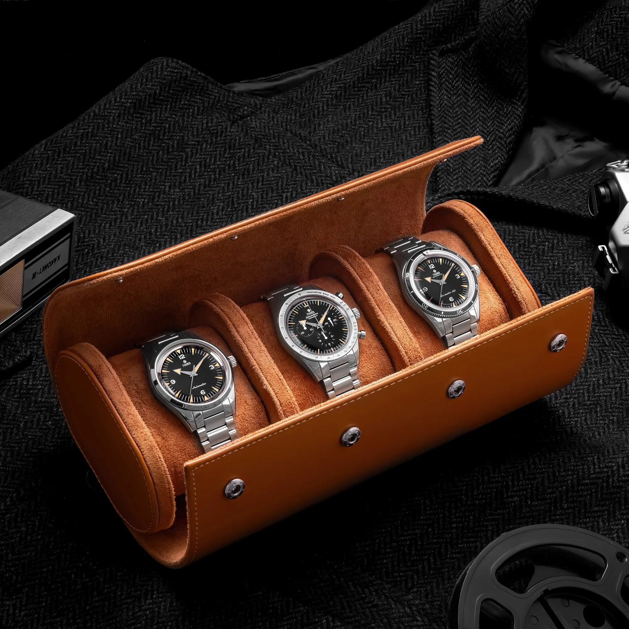 Thron T026 ساعة ميكانيكية أوتوماتيكية طلاء مضاد للانعكاس الياقوت PT5000/حركة روندا السويسرية الصلب 38 مللي متر الساعات خمر